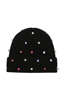 kate spade new york Women's Embellished Beanie, Black, OS at